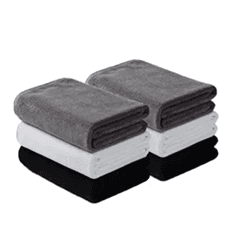 Premium Cotton Bath Towel Set (3-piece: gray, white & black)