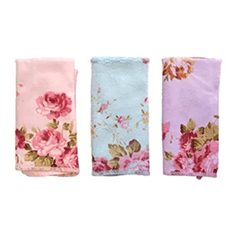 Floral Print Kitchen Towels — Set of 3