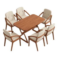 Huxley 6-Piece Mid-Century Dining Set